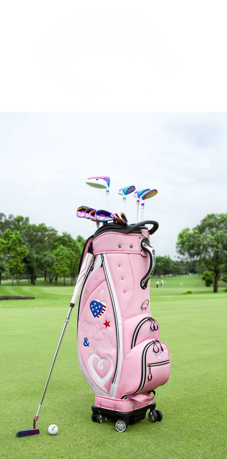 WanderS Cute Golf Bag Female Golf Travel Bag Pink Golf Bags With Wheel