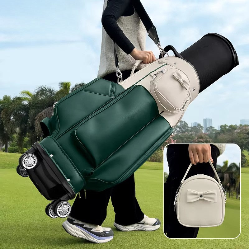 WanderS Airline Golf Bag Women's Hard Shell Retractable Ball Bag Four Wheeled