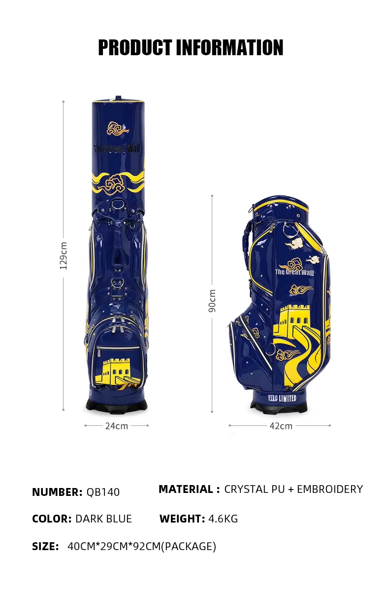 WanderS Custom Pu Golf Cart Bag Embroidery Waterproof Staff Golf Bag