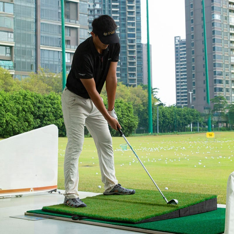 WanderS Slope Golf Swing Trainer Mat Foldable Driving Range Golf Hitting Mat