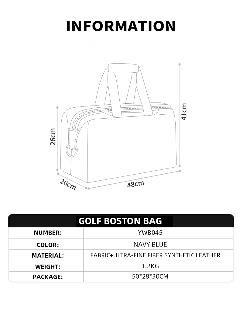 WanderS Golf Boston Bag Manufacturer Oem Lightweight Waterproof Custom Branded