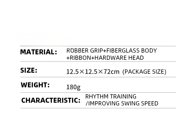 Product specifications including material, size, weight, and characteristic on a white background.