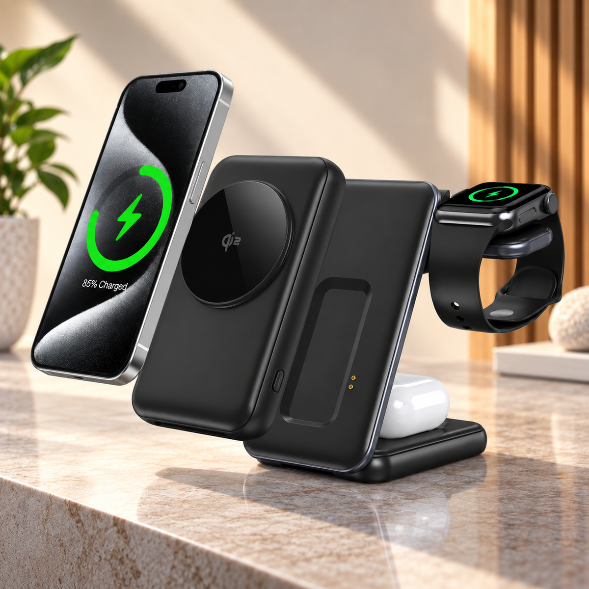 WanderS 2-in-1 Wireless Charging Base