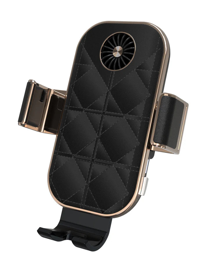 WanderS 15W Dual-Coil Cooling Fan Car Wireless Charger