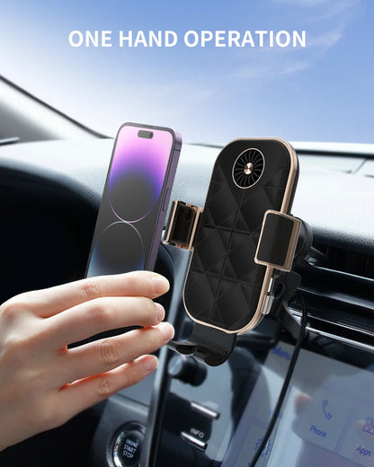 WanderS 15W Dual-Coil Cooling Fan Car Wireless Charger