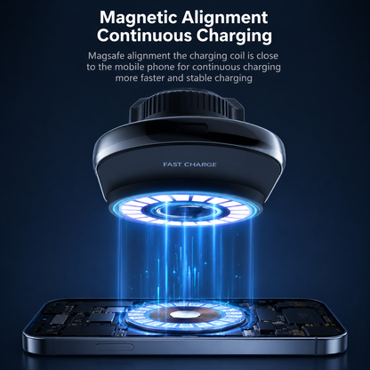 WanderS 15W Cooling Car Wireless Charger with LED Logo