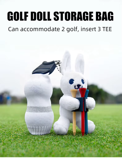 WanderS Rabbit Mini Golf Ball Bag Charm With Tee Holder Mini Golf Bag Accessories by WanderS
