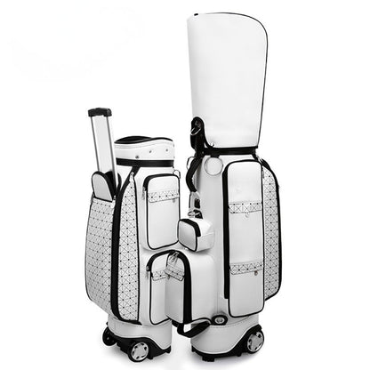 WanderS Lady Good Quality Plaid Hidden Trolley Waterproof Pu Golf Cart Bag by WanderS