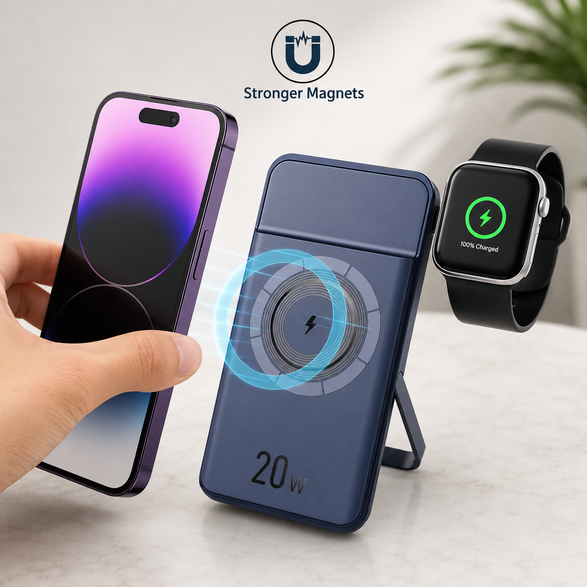 WanderS 10000mAh 3-in-1 Magnetic Power Bank