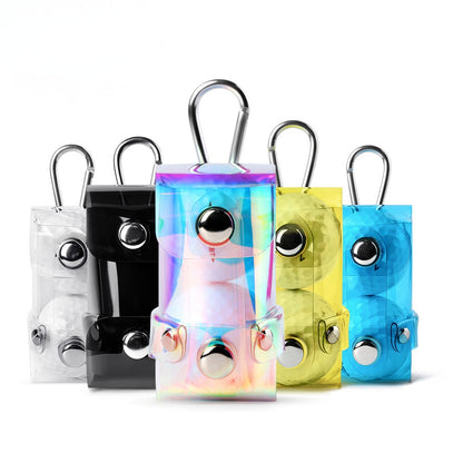 WanderS Golf Waist Bag Ball Clip Men And Women'S Portable Ball Cover Magnetic Buckle Colorful Laser Storage Bag Hanging Ball Bag by WanderS