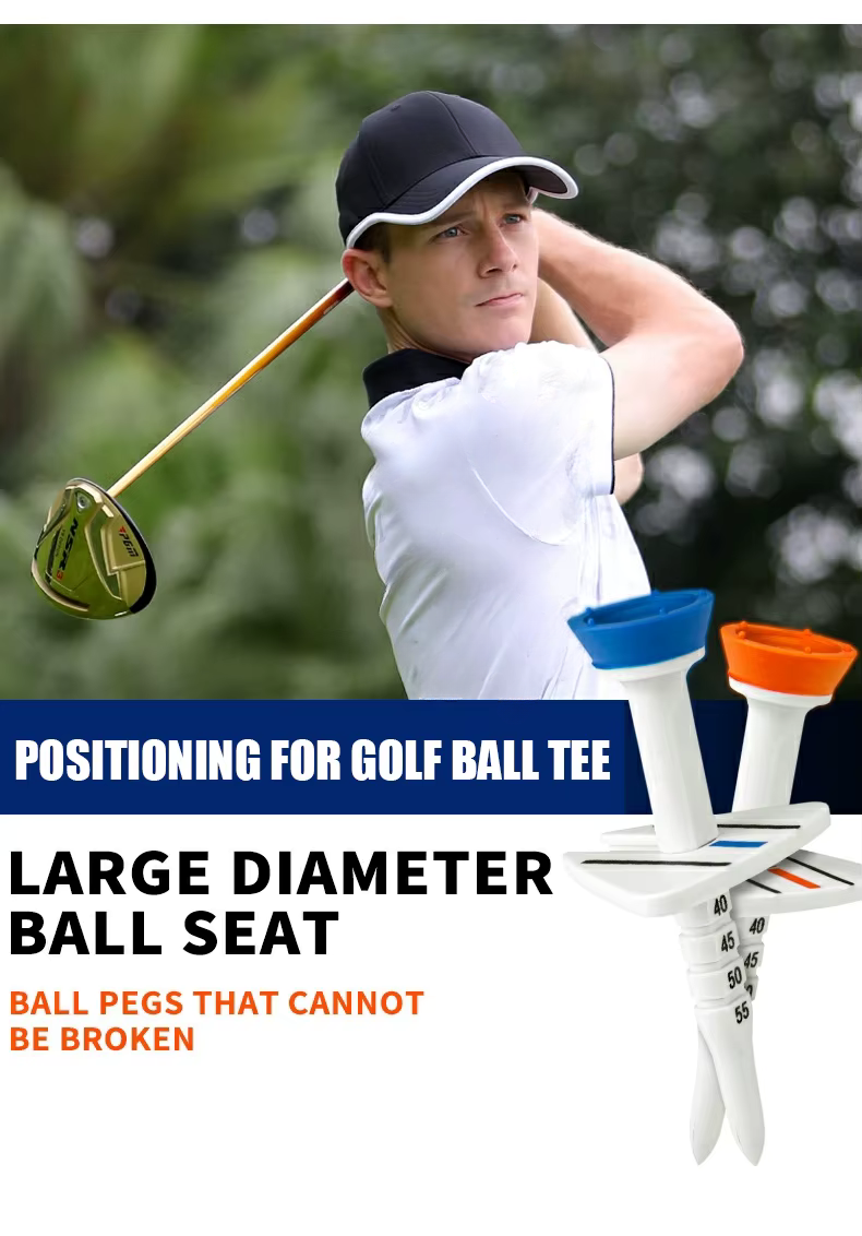 WanderS Oem Durable Plastic Golf Tee Sets Custom Logo Height Adjustable Golf Tee With Scale