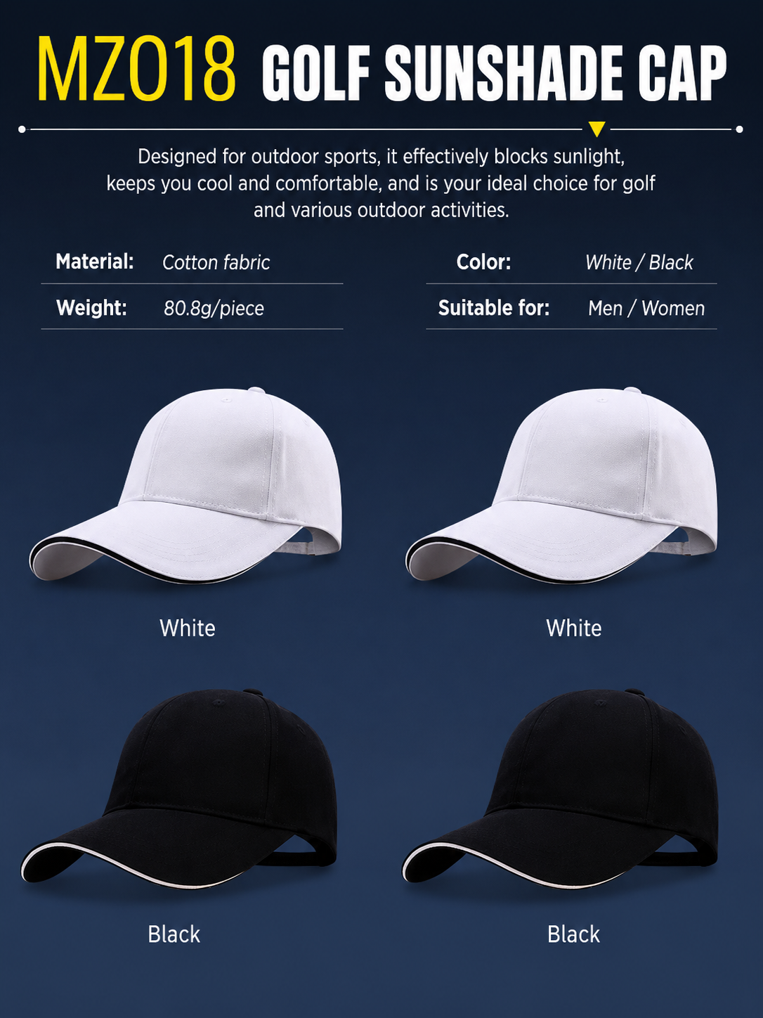 WanderS Summer Embroidery Golf Cap New Style Wholesale Golf Hats With Custom Logo by WanderS