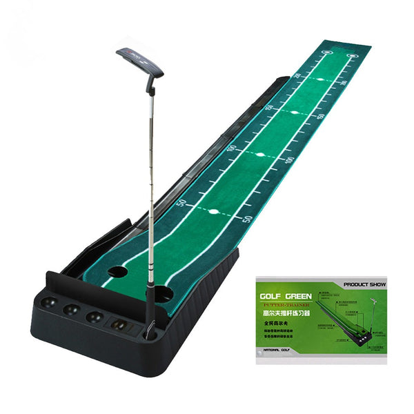 WanderS Black Plastic Frame Indoor Golf Putting Mat With Ball Return-Carpet by WanderS