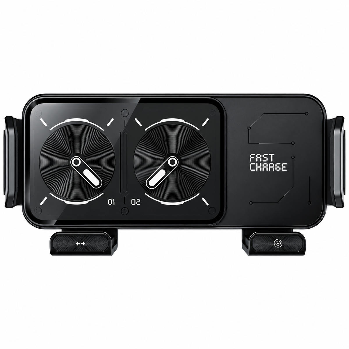 WanderS 15W Dual-Coil Auto-Clamp Car Wireless Charger