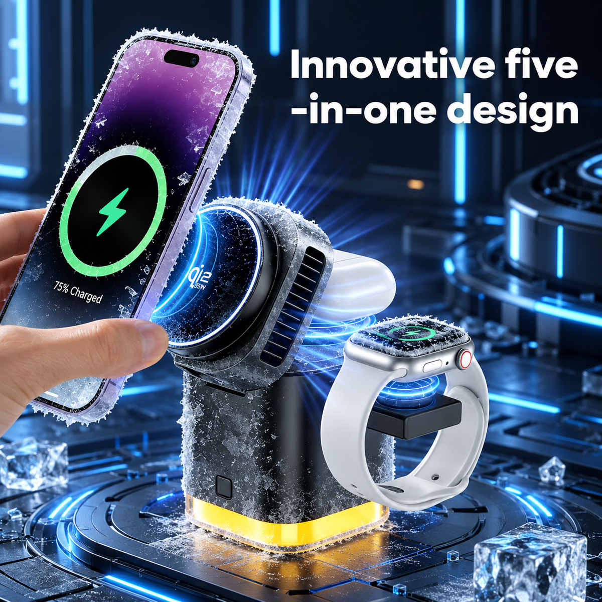 WanderS 4-in-1 Qi2.2 25W Cooling Wireless Charger