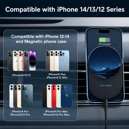 WanderS 15W Cooling Car Wireless Charger with LED Logo