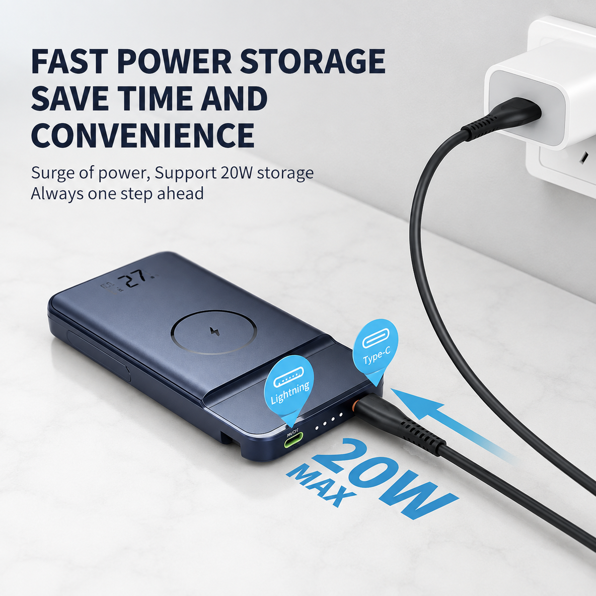 WanderS 10000mAh 3-in-1 Magnetic Power Bank