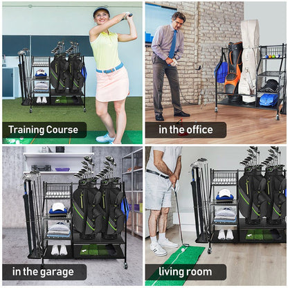 WanderS Extra Large Size Golf Bag Storage Rack Golf Clubs Display Organizer Multifunction Golf Racks