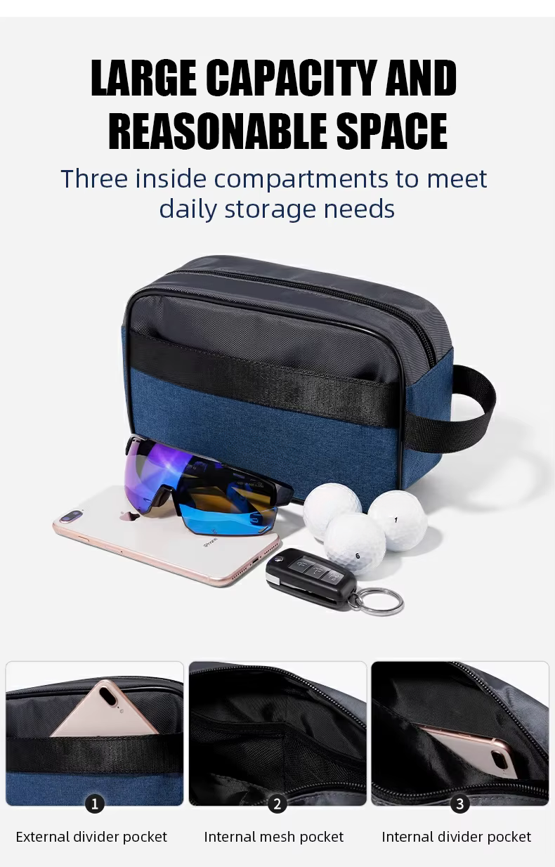 WanderS Waterproof Golf Pouch Ball Bag Men Golf Handbag With Divider