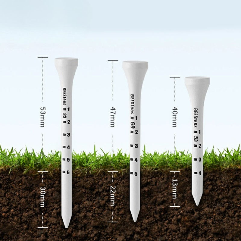 WanderS 30Pcs One Box White Golf Tees Custom Logo Wood Golf Tee With Scale