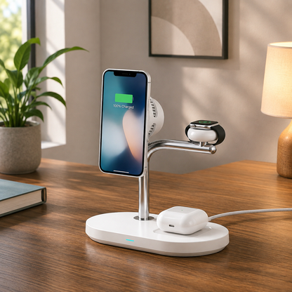 WanderS 3-in-1 Qi2.2 25W Cooling Magnetic Wireless Charger