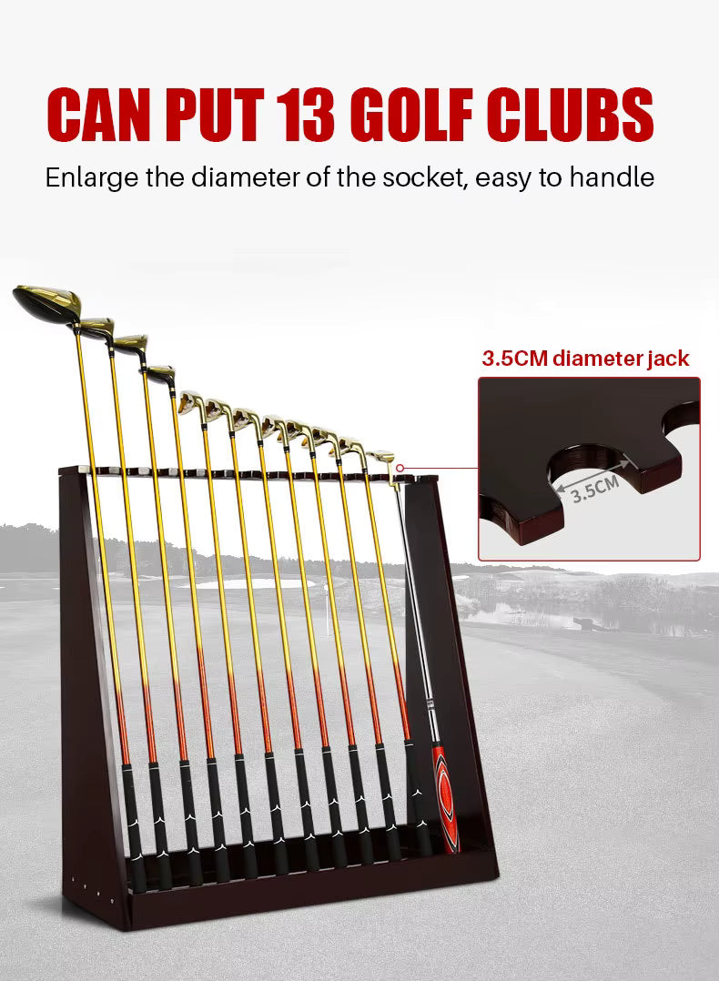 WanderS Solid Wood Golf Club Storage Display Rack 13 Hole Golf Club Rack