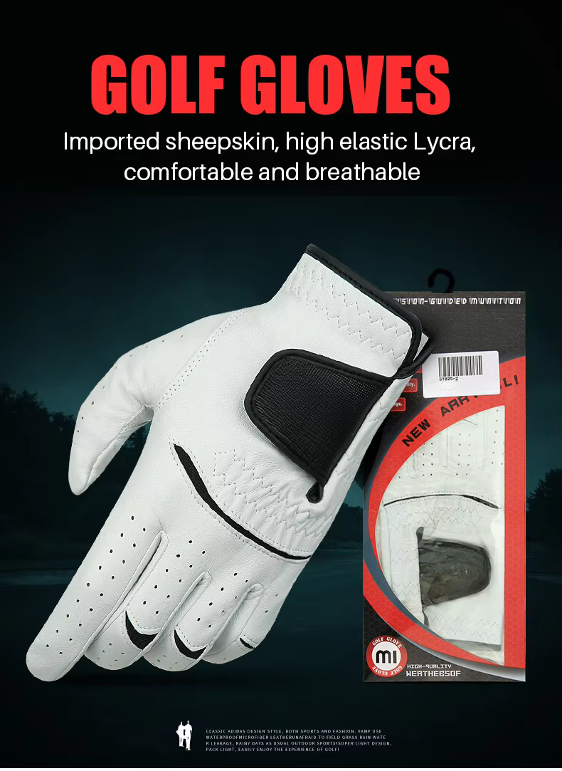 WanderS Men Golf Mitten Sheepskin Leather Mitten Anti-Slip Golf Mitten