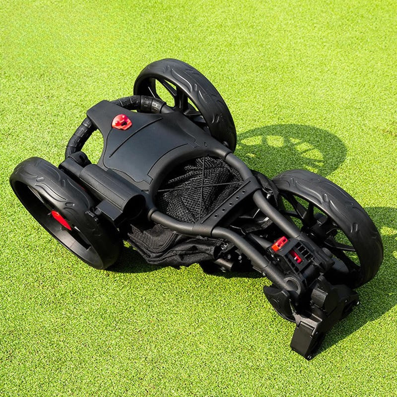 WanderS 3 Wheel Foldable Golf Push Cart Golf Trolleys With Seat Ice Packs Umbrella Holder
