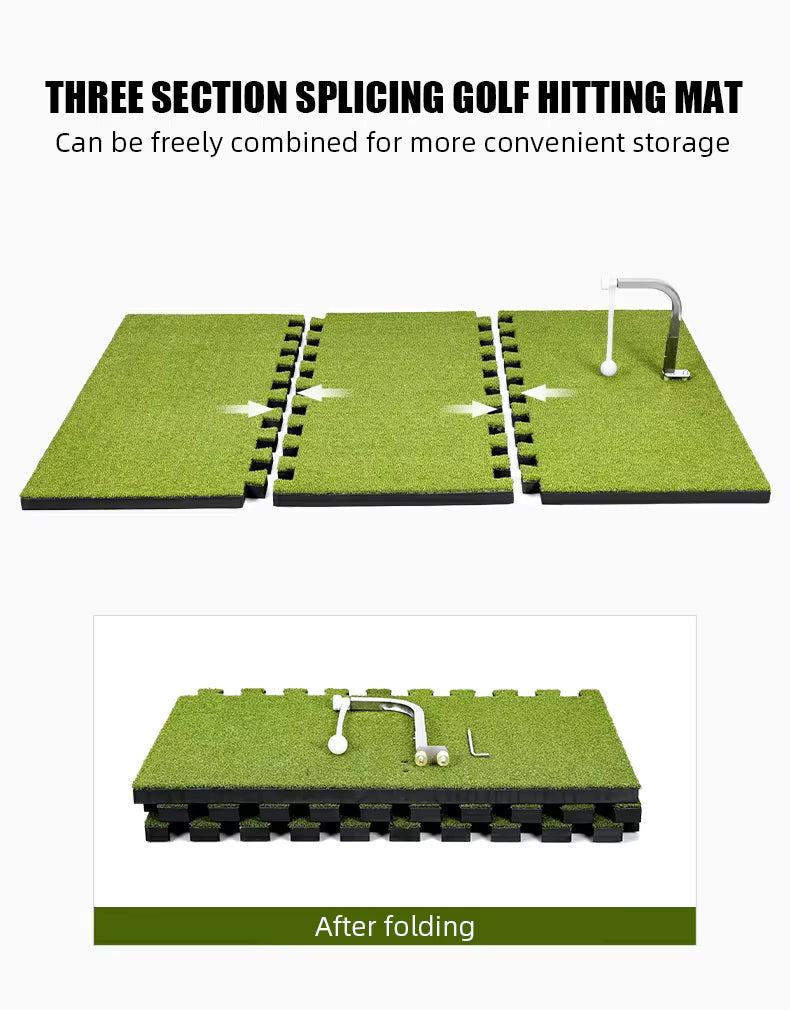 WanderS Adjust Height Anti Slip Golf Swing Training Mat Stitching Golf Swing Trainer