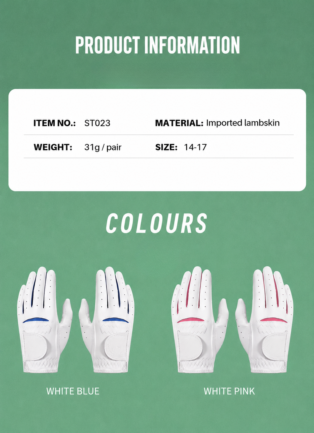 WanderS Children Leather Golf Gloves Teen Gloves