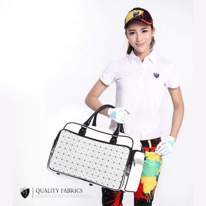 WanderS Pu Golf Boston Bag Large Volume Waterproof Boston Clothing Bag