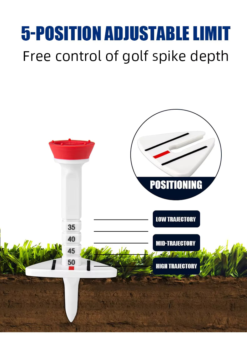 WanderS Oem Durable Plastic Golf Tee Sets Custom Logo Height Adjustable Golf Tee With Scale