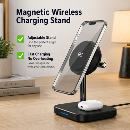 WanderS 2-in-1 Qi2.2 25W Cooling Fast Wireless Charger