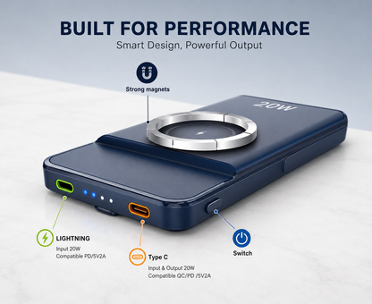 WanderS 10000mAh 3-in-1 Magnetic Power Bank