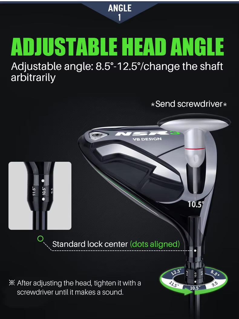 WanderS High Quality Carbon Fiber Left Hand Men's Golf Clubs Drivers