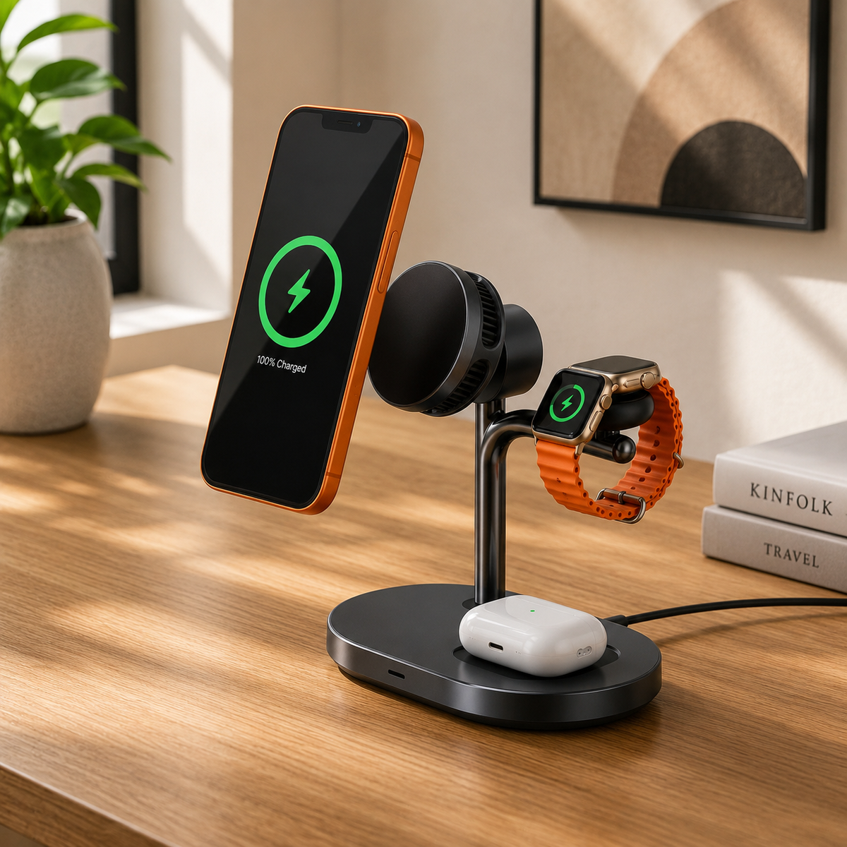 WanderS 3-in-1 Qi2.2 25W Cooling Magnetic Wireless Charger