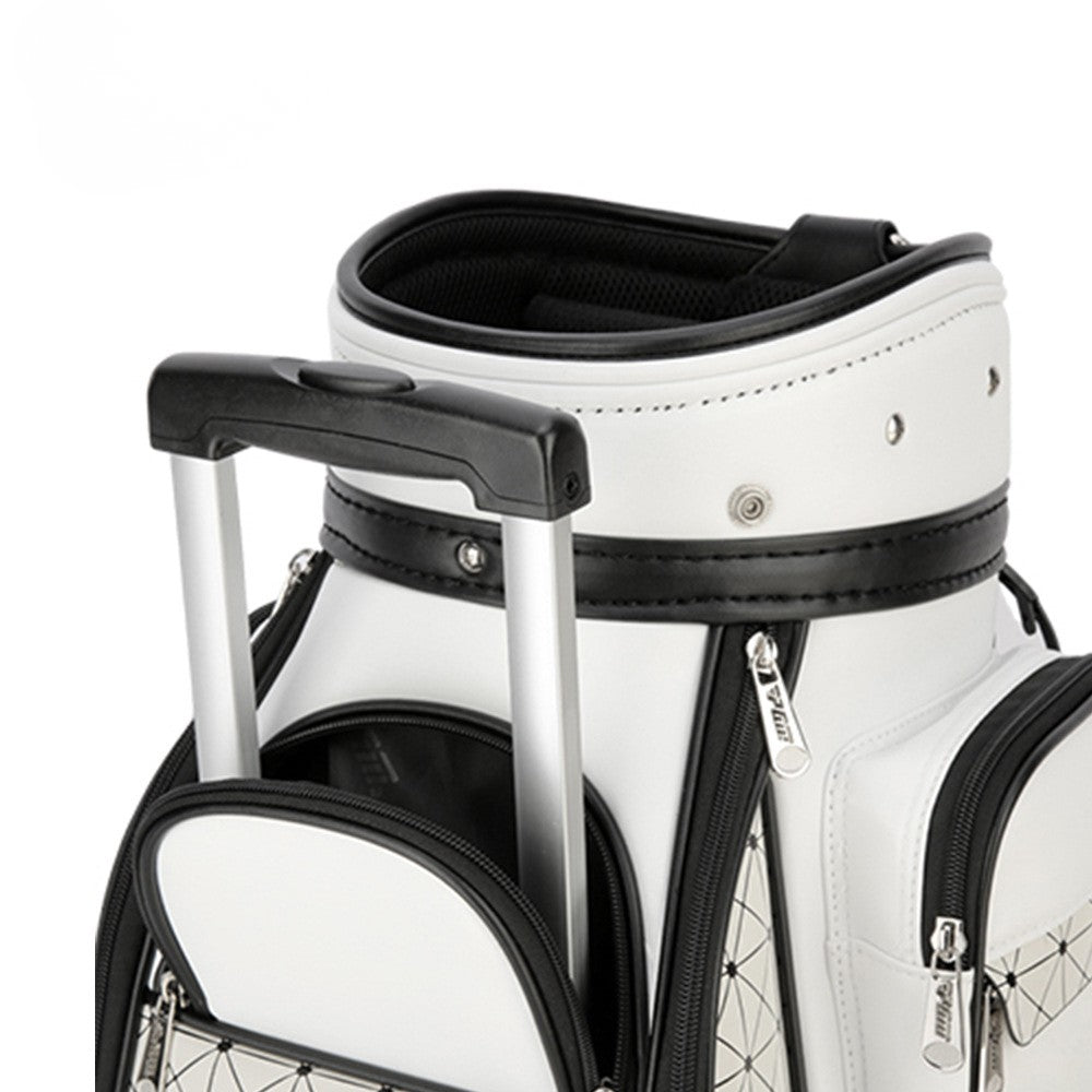 WanderS Lady Good Quality Plaid Hidden Trolley Waterproof Pu Golf Cart Bag