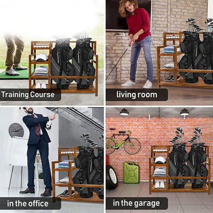 WanderS Golf Bags Organize Storage Rack Suppliers Wood Golf Club Rack Golf Bag Storage Rack