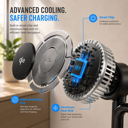 WanderS 3-in-1 Qi2.2 25W Cooling Magnetic Wireless Charger