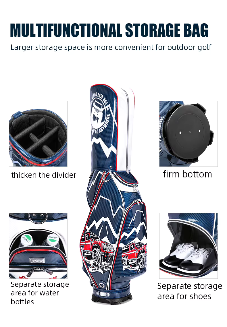 WanderS Golf Bag Manufacturer Custom Logo Pu Leather Golf Bag Waterproof Golf