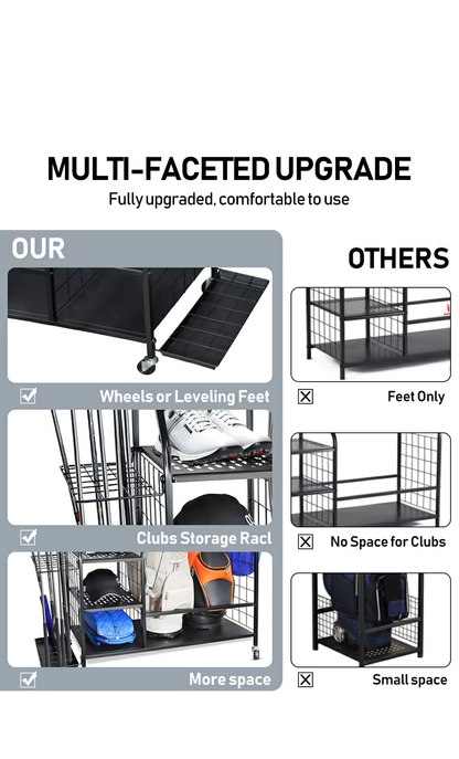 WanderS Extra Large Size Golf Bag Storage Rack Golf Clubs Display Organizer Multifunction Golf Racks
