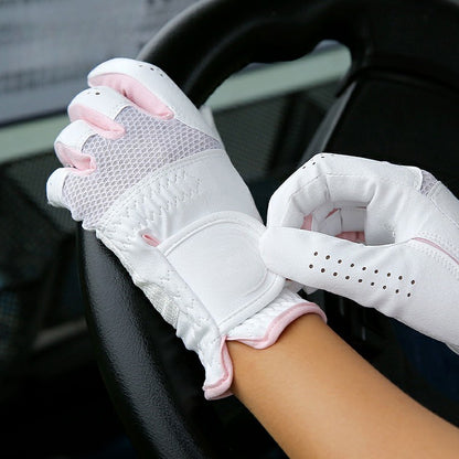WanderS Golf Gloves For Women With High Elastic Lycra For Women'S Clubs, Non-Slip Special Discs For Women, Summer Sun Protection, Two-Handed Gloves