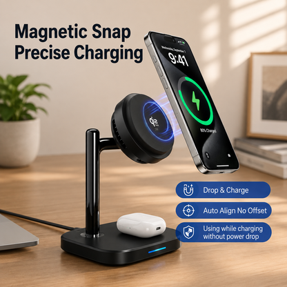 WanderS 2-in-1 Qi2.2 25W Cooling Fast Wireless Charger