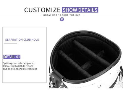 WanderS Lady Good Quality Plaid Hidden Trolley Waterproof Pu Golf Cart Bag