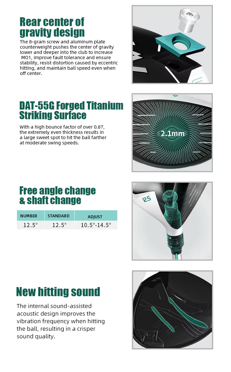 WanderS Mo Eyes Oem Custom Adjustable Right Handed Golf Clubs Driver High Rebound Titanium Golf Driver