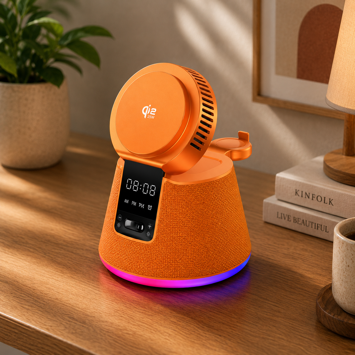 WanderS 5-in-1 Qi2.2 25W Bluetooth Speaker Cooling Wireless Charger