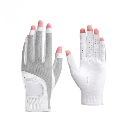 WanderS Women'S Open Finger Glove Breathable Mesh Sunscreen Finger Covers Left And Right Hands Factory Golf Gloves by WanderS