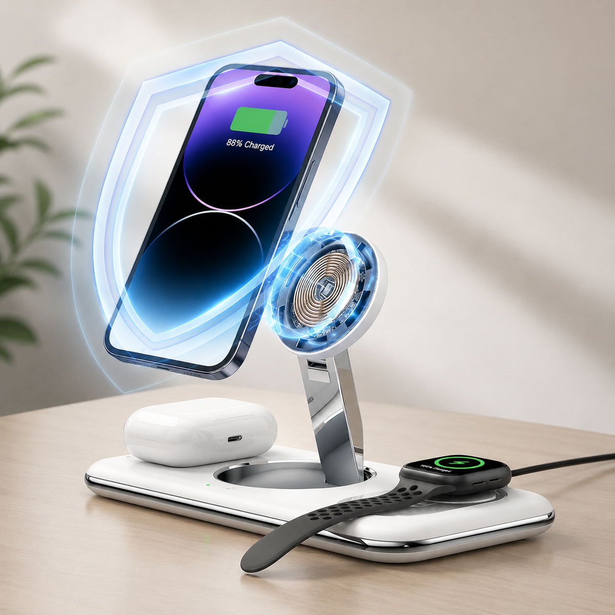 WanderS 3-in-1 Foldable Magnetic Wireless Charger 7.5W