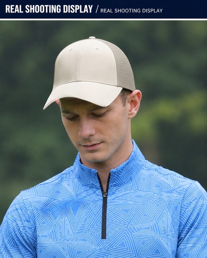 WanderS Luxury Custom Mens Front Golf Cap 3D Logo Black Golf Cap