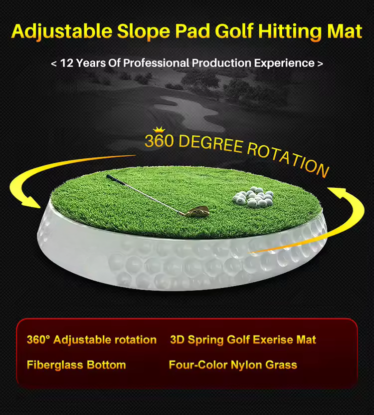 WanderS Good Quality Hot Sale Golf Hitting Mat Can Be Rotated 360 Degrees To Adjust The Slope